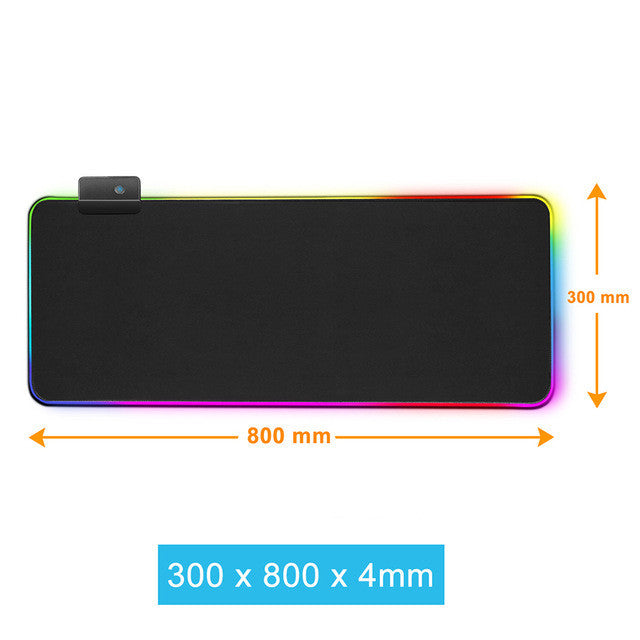 Tapis de souris gaming RGB LED avec éclairage Symphony multicolore